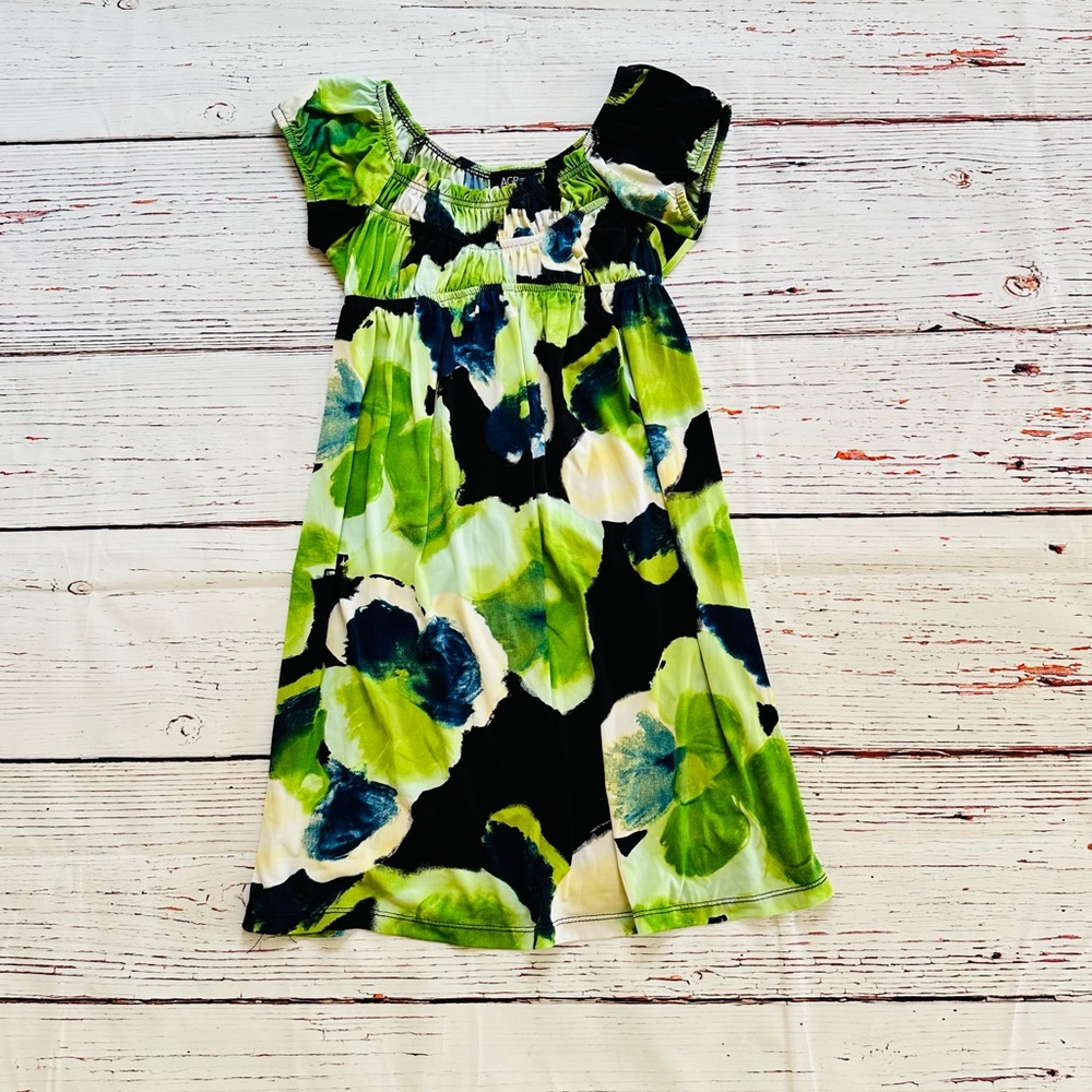 AGB Green and Black Sundress with Sweetheart Neckline